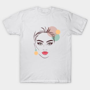 Collage with female face and circles. T-Shirt